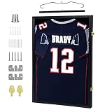 IHEIPYE Trikot-Präsentations-Rahmen, abschließbar, große Sport-Trikot-Schattenbox mit 98 % UV-Schutz, Acrylglas und Aufhänger, für Baseball, Basketball, Fußball, Hockey und Uniform, schw