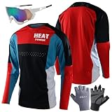 Radfahren Jersey Herren Mountainbike Motocross Jersey Langarm MTB T-Shirt,Shirt Downhill Fahrrad Jersey Schnelltrocknend, Geeignet Für MTB/BMX/Cross-Country-Motorräder (Style-2,XXL)