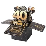 BOFUNX Geburtstag Karte zum 40. Geburtstag Pop up 3D Happy Birthday Grußkarte Geburtstagskarte Kreative Geburtstagsgeschenk für Familie und F