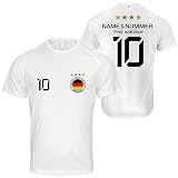 Original DE-Fanshop Personalisiertes Fußball Triko Deutschland Fussball Trikot EM 2024 mit eigenem Namen Ideal für Jung und Alt Herren Damen Jungen Kinder Geschenke für Fans der Nationalmannschaft D26