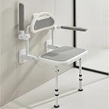 HEYOUTH Duschhocker Klappbar,Duschklappsitz für Wandmontage,Duschstuhl für Senioren,rutschfeste Duschhocker Modern,Duschsitz Klappbar Wandmontage,bis 180KG,für Senioren,Kinder und B