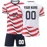 Generisch 2026 Fußball Trikot Personalisiert mit Eigenem Namen/Nummer für Herren/Kinder, Weltmeisterschaft 26 Fussball Trikot Shorts Socken Trainingsanzug Set Fussball Geschenke Jungen#6