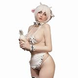 YOMORIO Sexy Damen-Bikini, Anime, Kuh, Lolita, japanische Cosplay-Unterwäsche - Wei - M