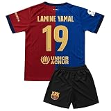 Qycksouth Yamal Nr.19 Heim Trikot für Kinder 2024 Saison – Fußball Set mit Shorts – Fan Trikot Jungen – Atmungsaktiv Sportoutfit – Trikot Kinder – 164