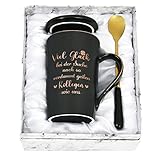Joymaking Kaffee Tasse Abschiedsgeschenk für Kollegin mit Spruch - Viel Glück bei der Suche - Abschied Tasse Geschenk Kollegin Abschiedsgeschenk Jobwechsel,schwarz 400
