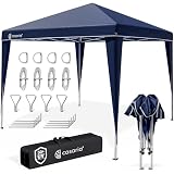 CASARIA® Pavillon Capri 3x3m Pop-Up UV-Schutz 50+ Wasserdicht Winterfest mit Tasche Faltbar Stabil Camping Garten Faltpavillon Partyzelt B
