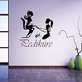 Vinyl Wandtattoo Pediküre Salon Fußpflege Frau Nagelstudio Kosmetiksalon Friseursalon Schönheitssalon Innendekor Kunst Wandaufkleber Wandsticker Wanddekoration Fototapete für Schönheitssalon A471