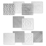 MARBET DESIGN 3D Wandpaneele Styropor Paneele weiß 50x50cm Wandverkleidung Wärmedämmung (1m² ED-2) Wand und Deckenpaneele Verkleidung