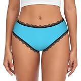 Karibikblaue Unterhose für Damen, Spitzen-Slips für sexy F