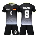 Generisch Deutschland Fußball Trikot mit Namen Nummer Logo Jungen, Personalisierte Fussball Trikot Set, Fußball Trikots Erw