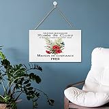 Europäischer Vintage-Blumenstrauß, Holzschilder, Vintage, französischer Shabby-Chic-Stil, rustikales Holzschild zum Aufhängen, Wandkunst, Holzschild, rustikale Dekoration, Bauernhaus,