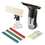 KÄRCHER Akku-Fenstersauger WV 6 Plus Multi Black Edition, extra Lange Akkulaufzeit von 100 min, Sprühflasche mit Mikrofaserbezug, 3 farbige Ersatz-Abziehlippen, 20 ml Fensterreinig