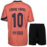 Mefstone Barcelona 25/26 Third Yamal #10 Football Kinder Trikot für Kinder(Lachsfarbe,176)