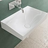 Mai & Mai Waschbecken Hänge-Waschtisch BTH: 60x38x20cm in Weiß glänzend aus Mineralguss mit Ablaufabdeckung Waschschale Col6035