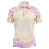 vhasport Herren & Damen Golf Poloshirt mit Individuellem Namen in Pastell Batikoptik 3D Druck | Golfgeschenke für Ihn & Sie L1307