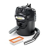 Karcher Asche- und Trockensauger AD 2, Nennleistungsaufnahme: 600 W, Metallbehälter: 14 l, Saugschlauch: 1,2 m, integrierte Filterabreinigung, Flachfaltenfilter, Metall-Grob