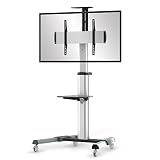 conecto LM-FS02G Pro TV Ständer Standfuß rollbar Universal für Monitor Fernseher LCD LED Plasma mobil mit Rollen höhenverstellbar schwenkbar drehbar 37-70 Zoll (94-178cm) VESA 200x200-600x400