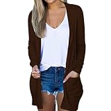 Damen Strickjacke Lang Outdoorjacke Strick Cardigan Leicht Dünne Windjacke Elegant Loose Strickjacke Pullover Sale Oversized Schwarz Sweatjacke W