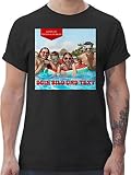 T-Shirt Herren - Bild - Eigenem Foto - M - Schwarz - Tshirt zum Bedrucken personalisierten Druck männer Customized Shirt individueller Aufdruck für Mann personalisierte Ob
