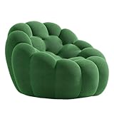 JSWHYBD 120 cm Bubble Sofa Couch Modernes Geschwungenes Wohnzimmersofa 3D-Wabenstruktur + Hochdichter Schwamm Rahmenloses Design Geeignet for Wohnzimmer Schlafzimmer Büro(Green)