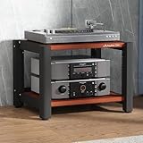 AV Ma Ständer mit 4 Ebenen, Vinyl-Sto, le Gaming & O Eckregal, Ele Black Plattenspieler-Turm für Home Entertainment & Sto (60 x 50 x 60 cm)