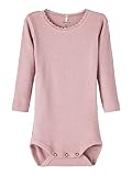 NAME IT Baby Girls NBFKAB LS NOOS Langarm Body, Deauville Mauve/Detail:Melange, 74