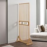 [en.casa] Raumtrenner Fron Stellwand Raumteiler 197 x 75,5 x 40 cm Trennwand Raumabtrennung Bambus N
