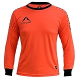 ATTONO Kinder Torwarttrikot Torwartshirt Fußball Torwart Trikot gepolstert - Orange 152O