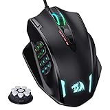 Redragon M908 Impact RGB LED MMO Maus mit Seitentasten, optische kabelgebundene Gaming-Maus mit 12.400DPI, hohe Präzision, 20 programmierbare M