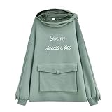 Kapuzenpullover Damen Cute Frog Hoodie mit Reißverschluss und große Fronttasche Frauen Teenager Herbst Winter Sweatshirt Lässiger Loose Top Jump