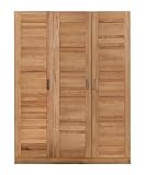 Möbel-Store24 Kleiderschrank Türen Holz Kernbuche teilmassiv Natur geölt 3-türig