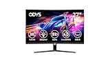 ODYS XP27-F-180-27 Zoll (69 cm) Curved Office & Gaming Monitor (Full-HD, 1.920x1.080 Pixel, 180 Hz, 1 ms Reaktionszeit (MPRT), FreeSync, HDMI, Display Port, Kopfhöreranschluss)