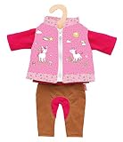 Heless 1070 - Bekleidungs-Set für Puppen, Reiter-Outfit Lina, 3 teilig mit Hose, Shirt und Weste, Größe 28 - 35