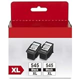PG-545XL 545 XL Schwarz Druckerpatronen für Canon PG 545 XL 545XL, für Canon Pixma TS3450 MG2550S MG2555S TR4550 TR4551 TS3150 TS3151 MG2950 MG3050 MX490 MX495 iP2850 MG2450 MG3053 Druckers (2er-Pack)