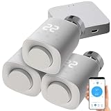 revolt Heizung Regler: 3er-Set programmierbare Heizkörper-Thermostate mit WLAN-Gateway & App (Heizkörperthermostat WLAN, Heizungsthermostate Alexa, Programmierbares)