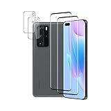 Wondoner [2+2 Stück] Glas Schutzfolie für Huawei P40 Pro Panzerglas Kameraschutz, Displayschutz Huawei P40 Pro folie, 9H Härte, Berührungsempfindlich, Ultra-klar für Huawei P40 Pro Display