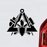 myrockshirt Maurer Zunftzeichen Wappen Symbol Handwerk ca. 20 cm Aufkleber,Autoaufkleber,Sticker,Decal,Wandtattoo, aus Hochleistungsfolie,UV&waschanlagenfest,Lack,Scheibe,Wandtattoo,