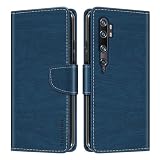 Shantime Schutzhülle für Xiaomi Mi Note 10 (6,4 Zoll), Holzmaserung, Leder, Brieftaschenformat, Kartenhalter, Ständer, weiche TPU-Innenhülle, B