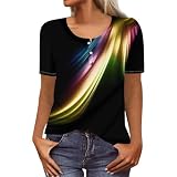 Bluse Tunikamulticolorstrandtunikaausgefallene Tunika Lostern, Irische Kleeblatt St. Patrick's Day T-Shirttunika Kleid Damen Sommerausgefallene Tunik