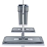Flachwischeimer-Set für den Boden, freihändig bedienbares Nass- und Trockenwischsystem, 360-Grad-flexibler Magic Mop für Hartholz-Laminatfliesen (Größe: 6 Pads), Gedenktag, um nach Glück zu streb