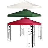 GOPLUS Ersatzdach für Pavillon 3x3m wasserdicht, Pavillondach Ersatzbezug Schutzhaube Dachplane Pavillionplane für Garten Pavillon (Weinrot, Doppeldach)