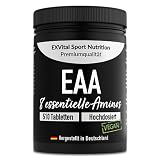 EXVital EAA Tabletten mit je 1036 mg pro Tablette - 510 Tabletten, Alle 8 essentiellen Aminosäuren EAAs- Multi Amino hochdosiert - Vegan -in Deutschland abgefüllt - Ohne Z