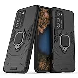 Tuopuna Handyhülle für Huawei P40 Pro, Hybrid Heavy Duty Armor Schutzhülle Bumper Cover für Huawei P40 Pro mit 360° Metall Ring Halter Kick