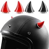 MKVZIYE 4 Stück Motorradhelmhörner, Motorradhelm Hörner, Motorrad Helm Hörner Eckdekoration, Motorradhelm Devil Demon Horn, Teufel-Horn mit Saugnapf, Motorradhelm Teufelshorn, Helm-Dek