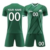 Fußball-Shirts, personalisierbar, für Herren, Damen, Jungen, Mädchen, mit Namensnummer, Team-Logo, personalisierbar, für Kinder und Erwachsene, F-02, Einheitsgröß