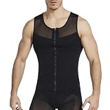 Eauptffy Shapewear Unterhemd Herren Bauchweg Tank Top Ärmelloses Kompressionsshirt Body Shaper Compression Shirt Elastizität Muskelshirt Mesh Atmungsaktiv Funk