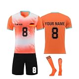 Generisch Individuelles Fußballtrikiot Fußball Trikot Hause/Auswärts Fußball Trikot für Kinder Erwachsener, Fussball Trikots Shorts und Socken Anzug Jungen H