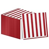 100 Stück rot und weiß gestreifte Servietten Karneval Zirkus Party Servietten Karneval Papierserviette für Karneval Zirkus Party Kindergeburtstag Babyparty