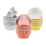300 Stück Mini-Folien-Backförmchen, kleine Papier-Cupcake-Förmchen, Papier-Cupcake-Halter, Hochzeitsmuffin-Liner, Mini-Geburtstags-Cupcake-Förmchen für Weihnachten, Urlaub