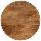 vidaXL Tischplatte, Holztischplatte Rund Rustikal, Ersatztischplatte für Couchtisch Beistelltisch Esstisch, Massivholzplatte, Massivholz Mang